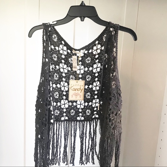 Cotton Candy BoHo Crocheted Poncho NWT - Picture 1 of 8